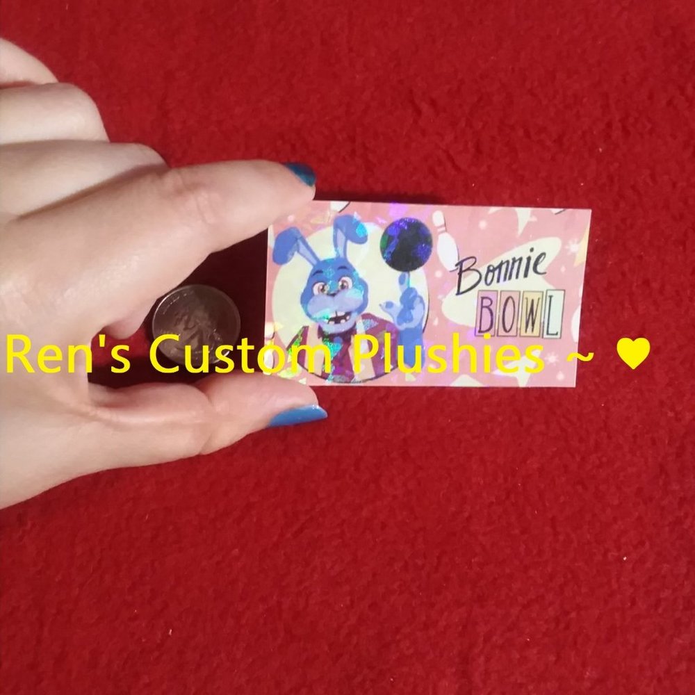 Custom Handmade Laminate Cosplay Fnaf Bonnie Bowl Game Pass Card  Holographic !